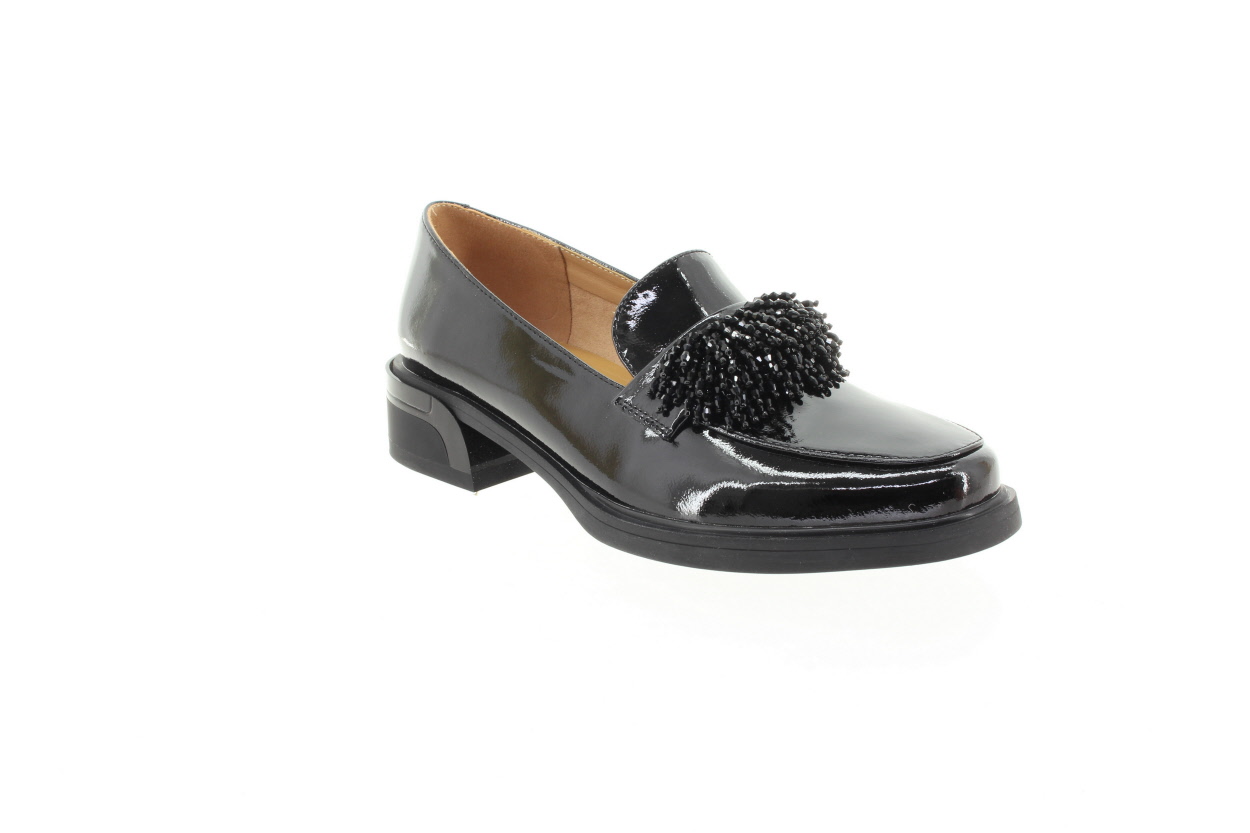 EPICA Dámské černé kožené mokasíny