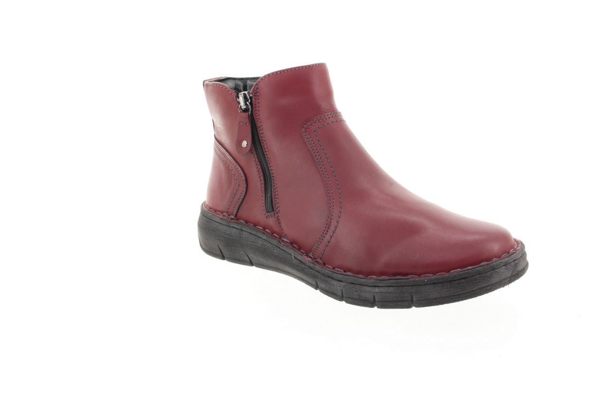 EASY'N ROSE Dámský bordó kožený kotník