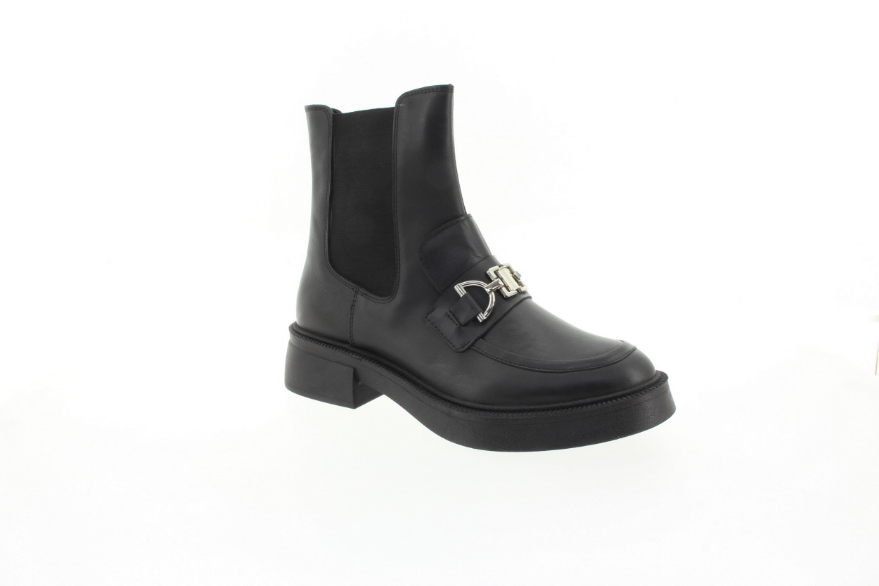 LOOKE Dámský kožený černý kotník