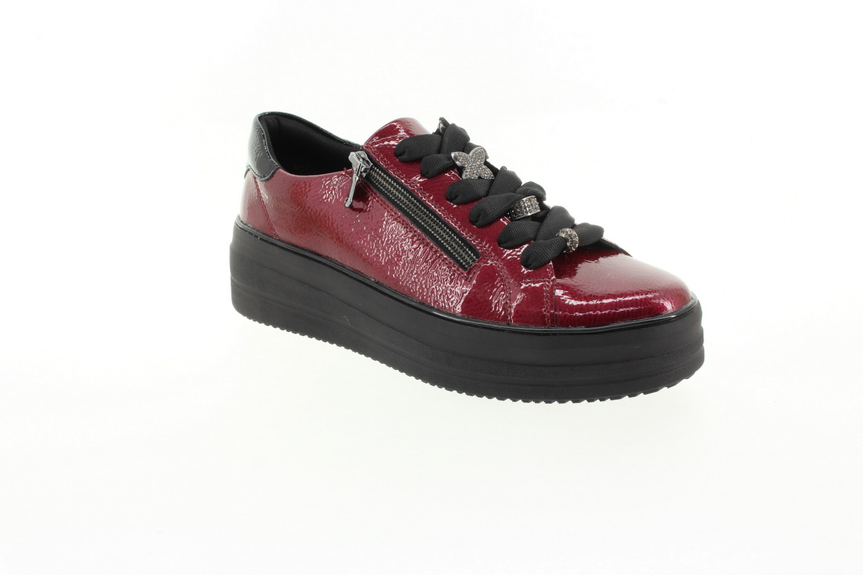 REMONTE Dámské vínové kožené polobotky