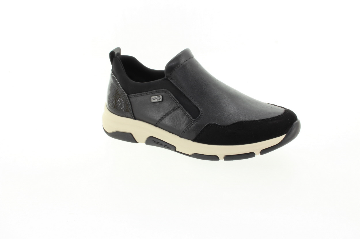 REMONTE Dámské černé kožené polobotky