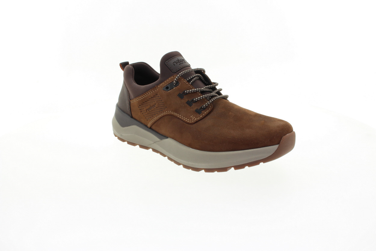 RIEKER Pánské hnědé kožené tenisky