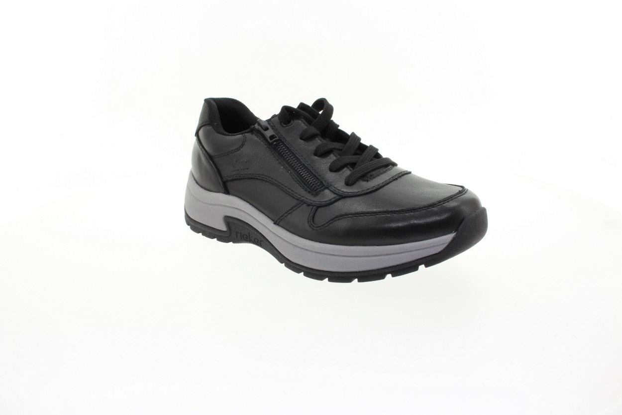 RIEKER Pánské černé kožené tenisky