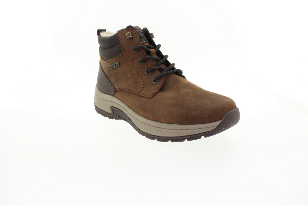 RIEKER Pánský hnědý kožený kotník