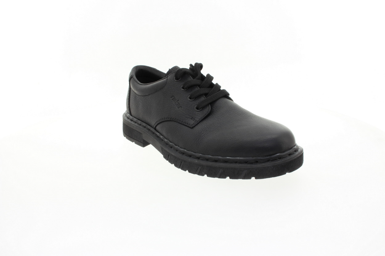 RIEKER Pánské černé kožené polobotky