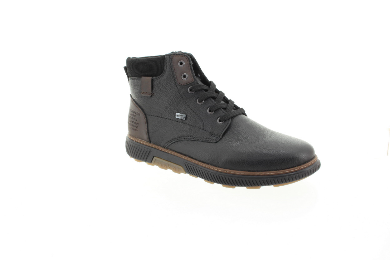 RIEKER Pánský černý kožený kotník